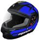 Mavox FX 21 D3 Series Glossy/Matte Decal Finish Full Face Helmet With Fixed Harness(M, Blue on Black)